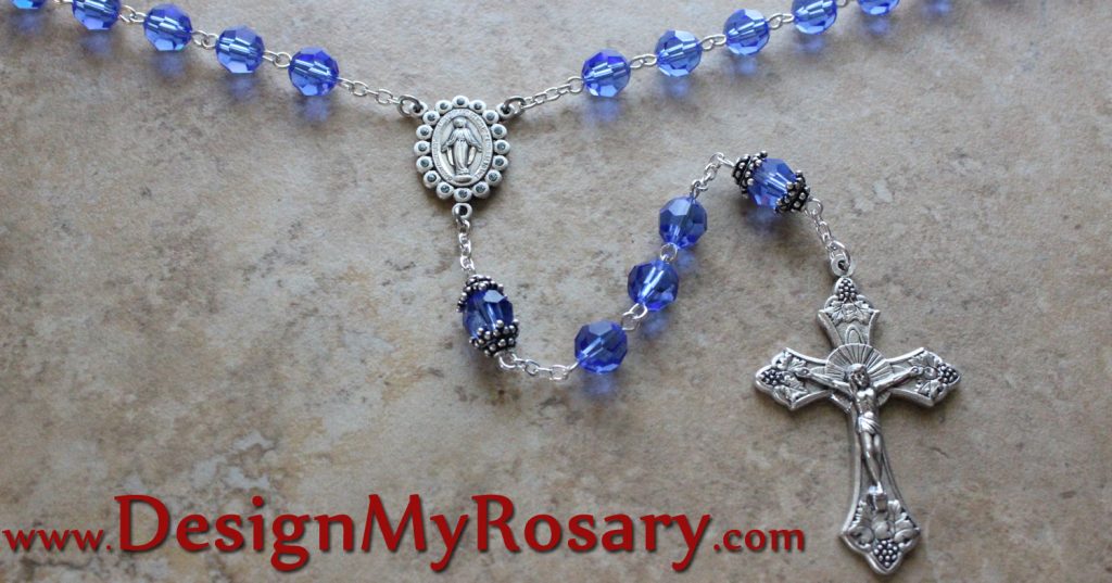 Silver Rosary Sapphire Crystal